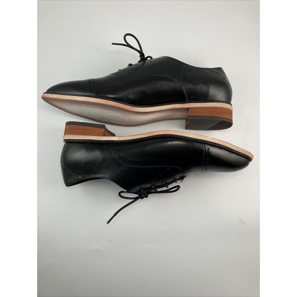 Mona Flying Womens Leather Flat Oxfords Shoes for Women Perforated Lace Size 9 - Picture 9 of 16